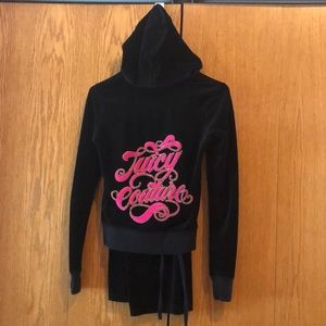 Juicy Couture Black Velour Tracksuit